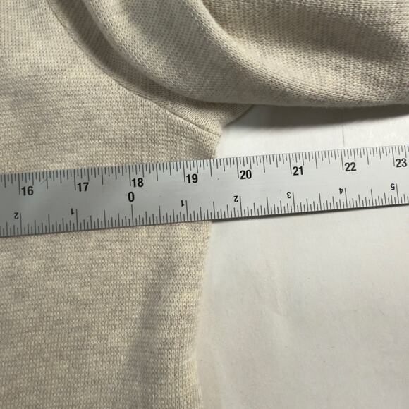 Chicos M Womens Fringe Hem Cardigan Style Top Cardigan Suede Trim Beige - Picture 7 of 12